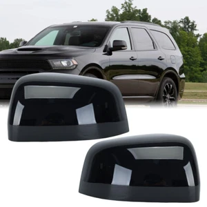Pair Black Door Mirror Cover Cap For Dodge Durango Jeep Grand Cherokee 2011-2022 - Picture 1 of 13