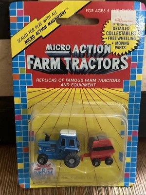 Tractor agrícola Micro Action 1989 de colección - Tractor con implemento - ¡Juguete nuevo de los años 80! Foto 1 de 3