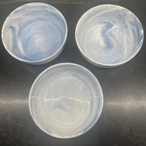 Set/3 ARTISANAL KITCHEN SUPPLY Coupe Marble Blue - 6" Soup Cereal Bowls AKS - Picture 1 of 4