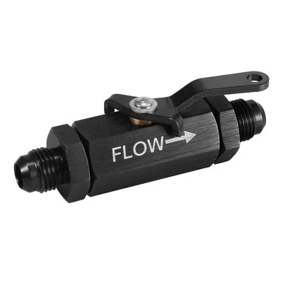 AN6 6AN Aluminio Aleación En Línea Combustible Cierre Válvula para Coche Negro - Imagen 1 de 4