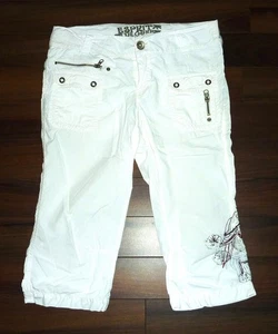 ★ Sommer Hose ★ Stickererei ★ ESPRIT ★ Capri ★ regular ★ 38 ★ weiß ★ sehr gut - Bild 1 von 2