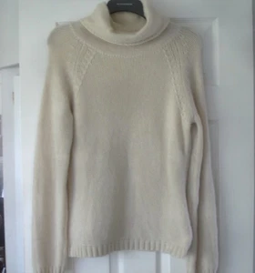 Super Cream Chunky Knit Cashmere Jumper by Floreal -S - Couple Repairs-TLC - Picture 1 of 2