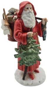 Enesco um 1890 Weihnachtsmann hält Baum & Spielzeug Tasche Figur 1987 Gifted Line - Bild 1 von 12