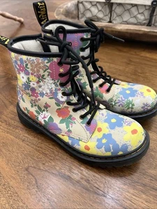 Dr. Martens 1460 Floral Mash Up Leder Schnürstiefel Größe 4 US 3 UK Stiefel - Bild 1 von 7
