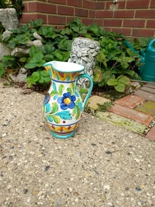 Italian Floral Pottery Jug Vase - Picture 1 of 6