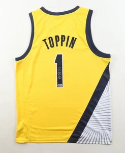 Obi Toppin Signed Indianapolis Pacers Yellow Jersey (Beckett) 2020 1st Rnd Pk #8 - Picture 1 of 8