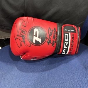 Guantone da boxe Manny Pacquiao firmato Ben Delgado allenatore autografo doppio auto - Foto 1 di 11