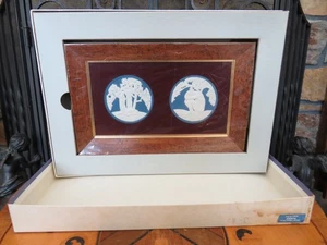 Wedgwood Collectors Society Anna Zinkeisen Blue Jasperware Adam Eve Cameo Plaque - Picture 1 of 15