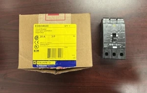 EDB34020 EDB Cuadrado D 3 Polos 20 Amperios 480 Voltios Atornillable NUEVO EN CAJA - Imagen 1 de 7