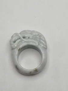 Grober Bandring Jade geschnitzt Drache Größe 10,5 - Bild 1 von 12