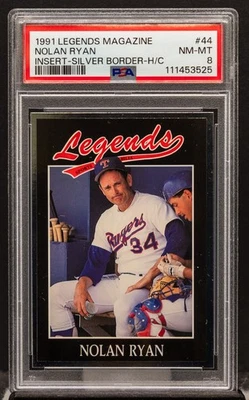 Revista Leyendas 3525 NOLAN RYAN 1991 #44 Inserto Cortado a Mano Borde Plateado PSA 8 Foto 1 de 3