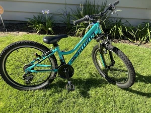 Sky Blue Girls Bicycle Schwinn High Timber Aluminum Mountain Bike 24", Kickstand - Picture 1 of 18