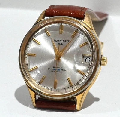 Reloj mecánico vintage 1965 Citizen Flake fecha 22 joyas 38 mm 19 mm lengüeta Foto 1 de 4