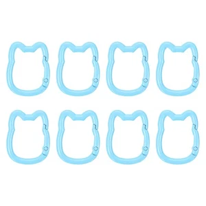 Spring Snap Hook, 8 Pcs Cute Cat Shape Keychain Clips, Sky Blue - Bild 1 von 6