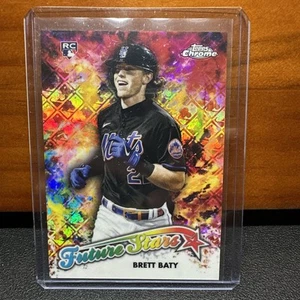 2023 Topps Chrome Logofractor Brett Baty Rookie #FS-13 Future Stars RC Mets - Picture 1 of 2