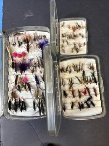 3 Vintage Flambeau Streamside Pocket Med & Large Precision Fly Box With Flys - Bild 1 von 5