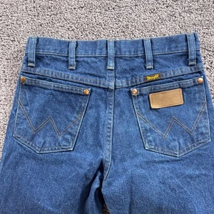 Vintage Wrangler Slim Fit Cowboy Cut Jeans Men's 28x30 Blue Rodeo Western - Picture 1 of 8