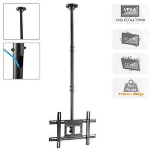 TV Ceiling Mount Bracket Tilt Swivel w/ 61.7" Arm For 37 40 42 60 65 70 80" VESA - Picture 1 of 6
