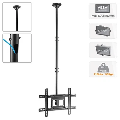 Soporte de montaje en techo para TV inclinable giratorio con brazo de 61,7" para 37 40 42 60 65 70 80" VESA Foto 1 de 4