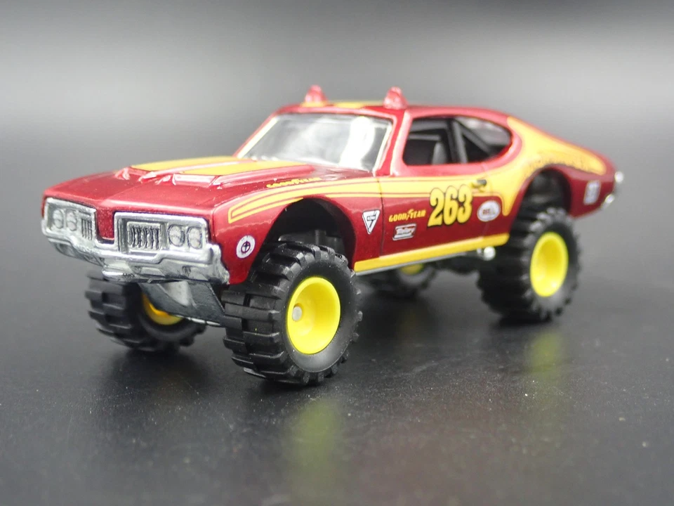 1970 70 Olds oldsmobile 442 4X4 fuori Strada Rosso 1/64 Scala Modellino Auto - Immagine 1 di 4