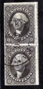 #17 XF VERTIKALES PAAR - CDS - 12 ¢ Washington - Juwel! (REM #17-619) - Bild 1 von 1