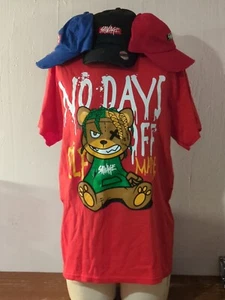 3 SAVAGE HATS WITH MATCHING SAVAGE T-SHIRT "NO DAYS OFF SELF MADE" - Picture 1 of 6