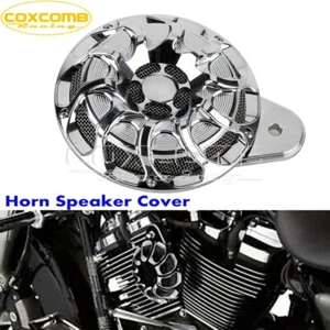 Horn Speaker Cover Chrome for Harley Sportster XL 07-18 Touring Big Twin 99-17 - Picture 1 of 6