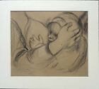 1930s MOTHER and CHILD charcoal DRAWING by JON CORBINO N.A. (1905-1964) 