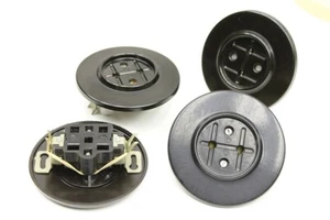 alte Steckdose Bakelit rund Unterputz art deco loft design vintage ohne Schuko - Foto 1 di 5