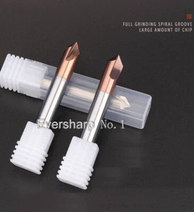 2 pz taglierina a smusso solido Hrc58 fresa a smusso diapositiva 5 mm taglierina a smusso 90 gradi - Foto 1 di 2