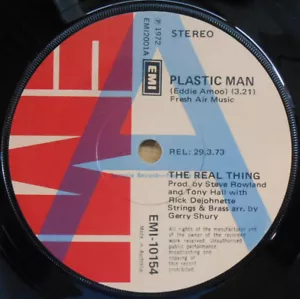 Real Thing Rare OZ A-Label Promo 45 Plastic man EX ’73 EMI-10154 Northern Soul - Picture 1 of 1