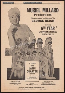 MURIEL MILLARD - Original 1968 Trade AD / poster _ Latin Quarter _ George Reich - Picture 1 of 1
