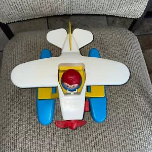 Vtg Playskool Windup Seaplane Airplane Plane 1984 Spinning Front Propellar Read - Picture 1 of 8