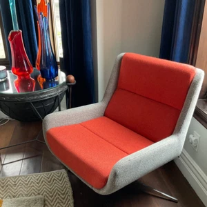 $3769 MCM Herman Miller + NaughtOne Hush Chair Orange Gray Chrome Swivel Chair - Picture 1 of 14