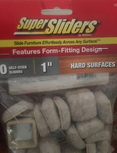 Super Sliders 20 Piece 1 Inch Form Fitting Self Stick Sliders For Hard Surfaces - Picture 1 of 5