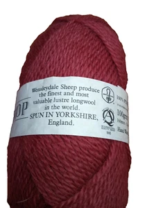WENSLEYDALE Sheep Shop lana lunga 100% pura lana rosso marrone filato 200 g Aran 174 iarde - Foto 1 di 5