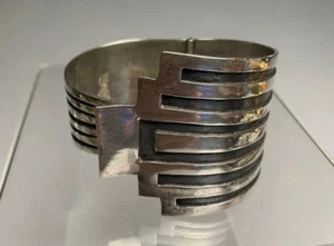 Alfredo Villasana Mexiko Sterlingsilber modernistische Manschettenklemme Armband - Bild 1 von 7