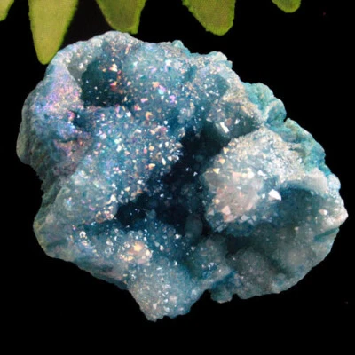 Cristal Titanio Azul Ágata Druzy Cuarzo Geoda Piedra Decoración S0046298 Foto 1 de 3