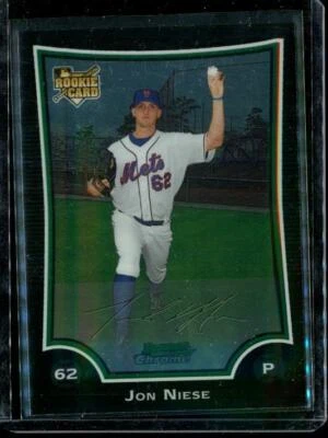 2009 Baseball Trading Card TOPPS Bowman Chrome #210 JONATHON NIESE New York Mets Foto 1 de 2