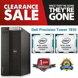 WINDOWS 11 PRO 28-CORE 48T DUAL XEON 2x 2680V4 DELL T7810 128GB RAM 2TB SSD 2.5 - Picture 1 of 13