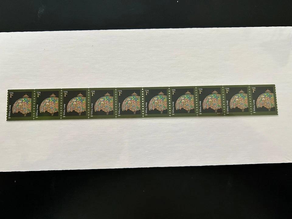 US Stamps SC# 3758 Tiffany Lamp 1c coil strip of 25 MNH 2003-2008 - Image 1 of 1