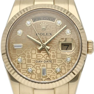 ROLEX Day-Date 36 Watch 10P Diamond New Buckle Computer Dial 118238A(Z) 18K ... - Picture 1 of 6