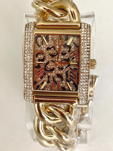 Nuovissimo orologio da donna Michael Kors MK7437 Emery Leopard Glitz catena tono oro