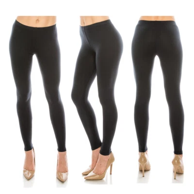 Women's Leggings-High Waisted Basic Comfort Stretch Soft Stylish Leggings - Image 1 of 4