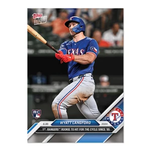 2024 Topps Now 364 Wyatt Langford Hits for Cycle 1st Tex Since '85 -Free Ship! - Picture 1 of 2