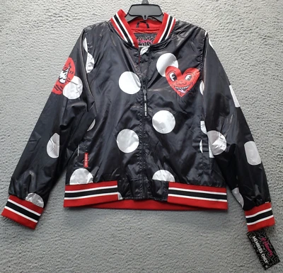 Keith Haring Members Only Jacket Women's Large Multi Mesh Lined Sequin Full Zip - Image 1 of 4