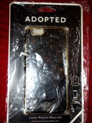Funda envolvente de cuero adoptada para Apple iPhone 6 y 6s - negra/dorada se adapta a 6,7 y 8 Foto 1 de 4