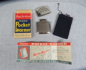 Vintage "PEACOCK" Pocket Warmer in original bag and box with papers - Picture 1 of 12