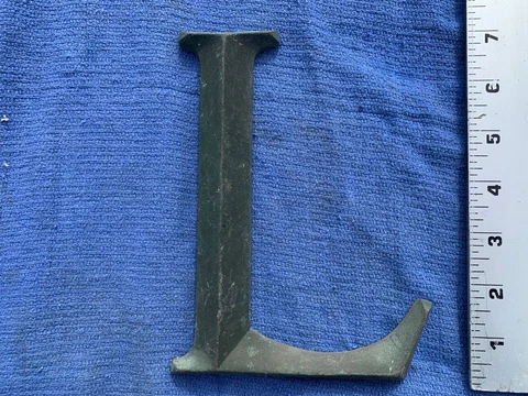 Antique Architectural Building Salvage Bronze Letter "L"  "Your Initial" Cover