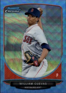2013 Bowman Chrome Prospects Blue Wave Refractors Card #BCP59 William Cuevas